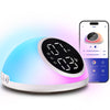 Digital Dual Alarm Clock Bedroom With APP Control White Sound Machine Sunrise Night Light Dimmable Snooze 12/24H 23 White Noises Sounds Timer 10 Alarms