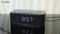 Dual Alarm Clock Radio Up to 10 Bedroom Digital White Noise 23 Soothing Sounds App/Button Control Snooze 12/24H FM Bluetooth Speaker Alarm Clock Wireless Charging