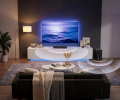 Fansbe 50W 2.1CH TV Surrounds Sound Bar With Subwoofer Home Theater Surround Bluetooth Surround Speakers HDMI AUX OPT Home Audio Surrounds Sounds System Soundbar TV PC Game Music/Movie/News