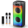 Karaoke Machine Bluetooth 2 Microphones Bluetooth Sound Effects Outdoor Bluetooth Party Speaker Lights EQ Echo AUX MIC USB TF TWS Remote Control
