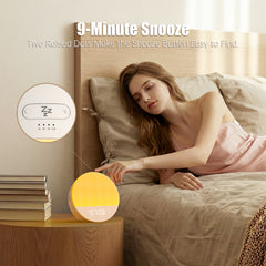 Bluetooth Speaker Alarms Clock Sound Machine Bedrooms Loud 23 White Noise Dual Alarms Snooze 12/24H Night Lights Timer USB Charging Dimmer Sleeping Sunrise Digital Alarm Clocks