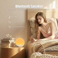 Bluetooth Speaker Alarms Clock Sound Machine Bedrooms Loud 23 White Noise Dual Alarms Snooze 12/24H Night Lights Timer USB Charging Dimmer Sleeping Sunrise Digital Alarm Clocks