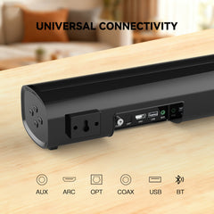 Fansbe Direct HDMI Sound Bar Smart TV Home Theater Surround TV Speakers Bluetooth HDMI AUX OPT COAX USB Home Audio Surround Sound System For PC Projector Game News Music Movie